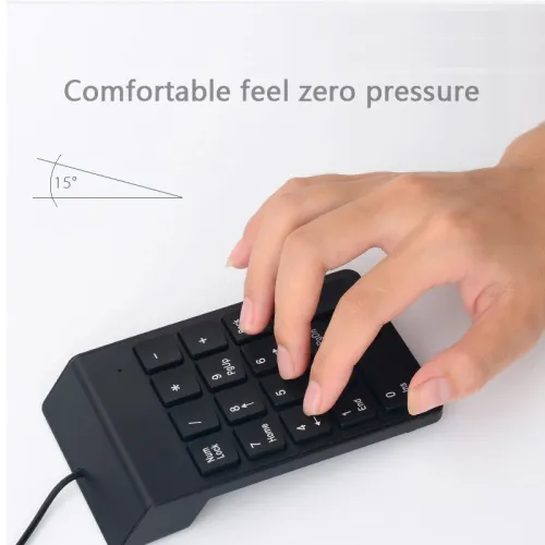 Mini-clavier pavé numérique universel filaire USB 18 touches pour ordinateur portable, tablette