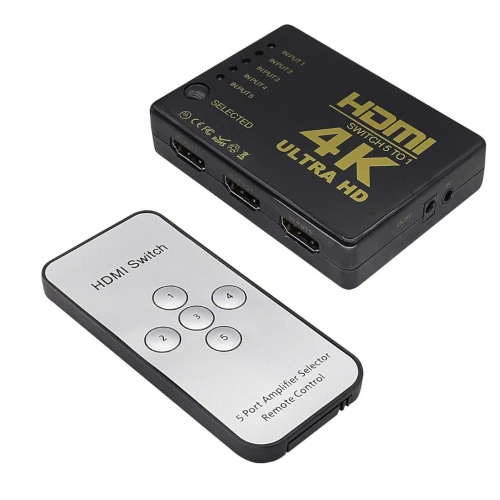 Switch Sélecteur HDMI 4K 5 Ports entrée 1 Port sortie avec télécommande