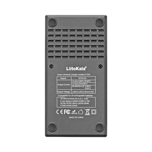 LiitoKala Lii-CH2 Chargeur Intelligent 2A Li ion Ni MH AA AAA 18650 21700 26650