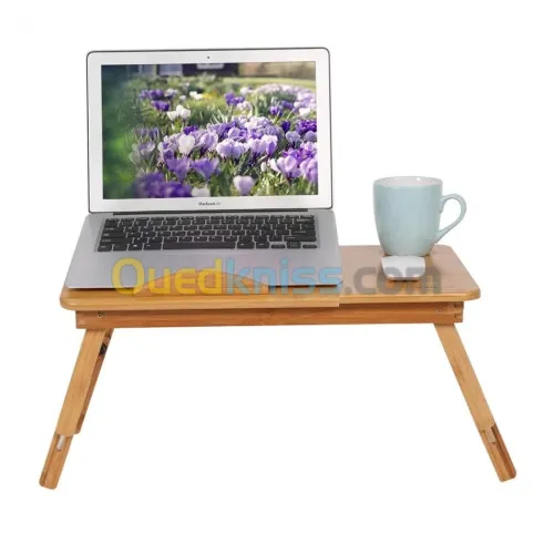 Table LAPTOP en bambou pliable avec ventilateur 50cm x 30cm BM60