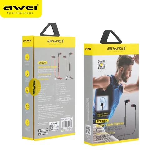 Ecouteur Sans-fil Bluetooth 4.2 AWEI B990BL Tour de Cou pour Sport avec microphone