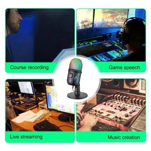 Microphone Gaming de bureau USB à condensateur