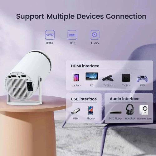 Data Show Mini Projecteur Smart LED portable 720p Android WiFi