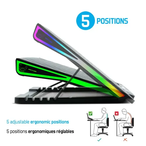 Refroidisseur Spirit of gamer Airblade 800 SOG-VE800 RGB Support pour ordinateur portable 17