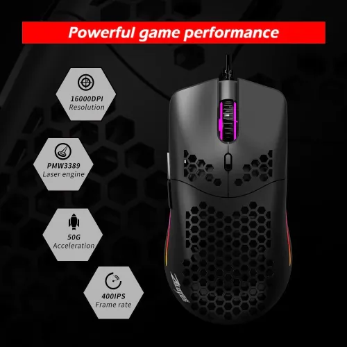 Souris Gaming Filaire USB Zelotes C-7 16000DPI RGB