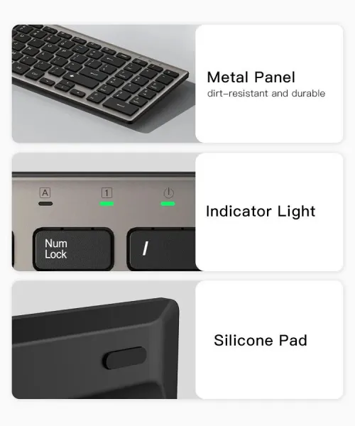 Clavier sans-fil 2.4Ghz YESIDO KB10 Portable Pour Windows / Mac / Linux
