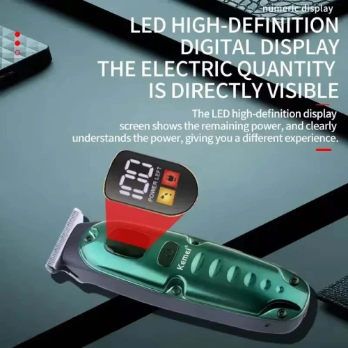 Kemei KM-2259 Tondeuse rechargeable sans-fil LCD avec 150 min autonomie