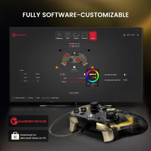 Manette de jeux Filaire GAMESIR KALEID FLUX pour XBOX Serie X/S, XBOX One, PC Windows RGB