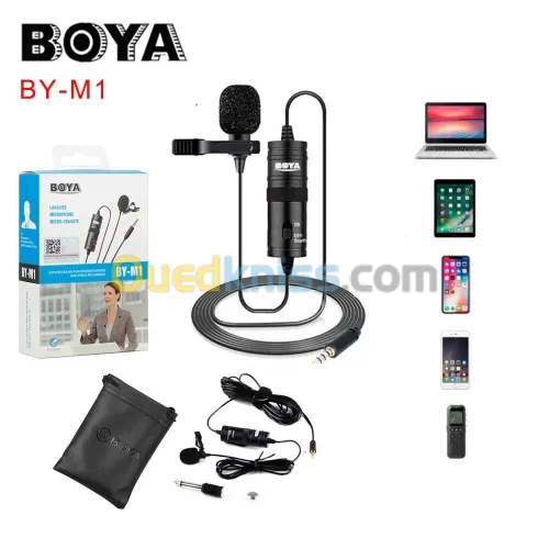 Microphone Cravate Levalier professionel enregistrement Micro audio 3.5mm BOYA BY-M1