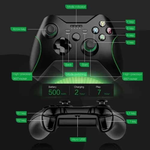 Manette de jeux sans-fil 2.4ghz pour PC XBOX One PS3 ANDROID