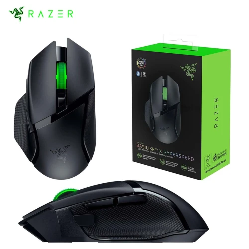 Razer Basilisk V3 X Hyperspeed Souris sans fil 2.4ghz et Bluetooth gaming 9 boutons Noir et Vert