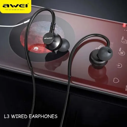 Ecouteur filaire Sports Audio Jack 3.5mm avec Microphone AWEI L3