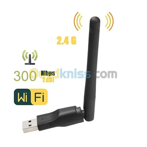 Adaptateur Clé Dongle USB WIFI sans fil 300mbps antenne 2dbi pour PC Démo Laptop DVR