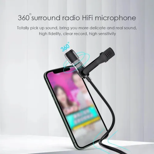 Microphone Cravate Levalier professionel enregistrement Micro audio 3.5mm Awei MK1