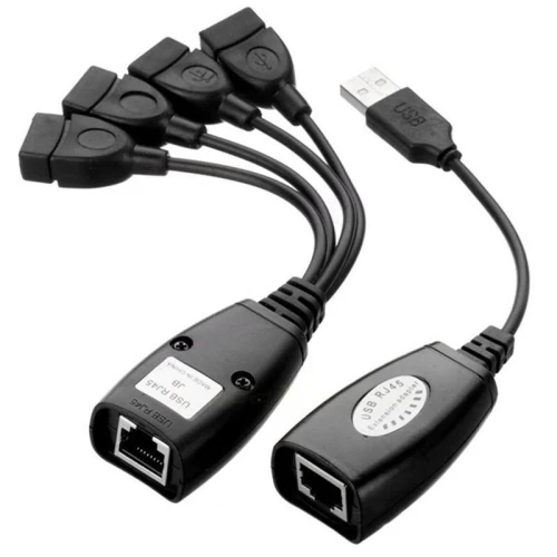 Extension USB 2.0 sur câble RJ45 Cat5/Cat5e/Cat6 HUB 4 x USB 2.0 50m