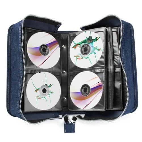 Pochette etui pour CD DVD de haute qualité en jean Virtex - Capacités 32pcs 64pcs 120pcs