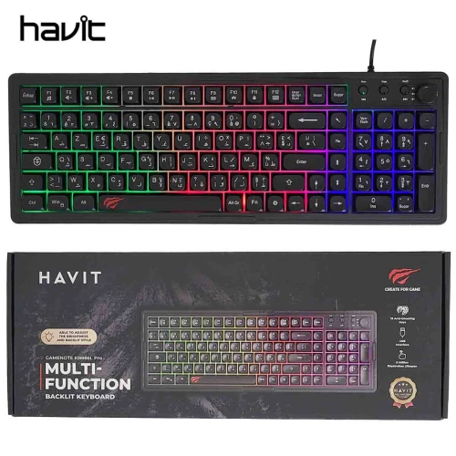 HAVIT KB886L Pro Clavier Gaming Filaire USB Rétroéclairé AZERTY FR AR