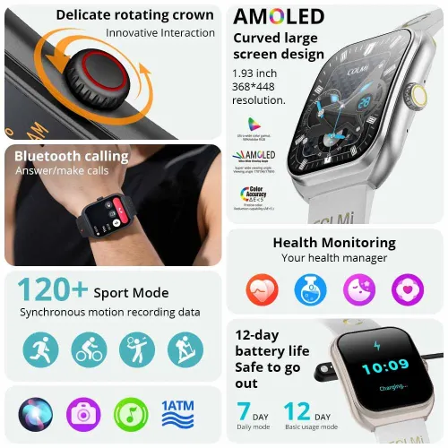 COLMI P86 Montre Connectée SmartWatch AMOLED Sports