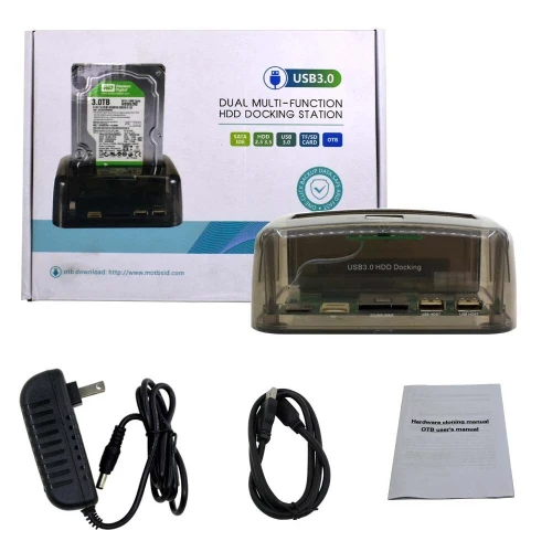 Station d'accueil Dockstation Docking Dual HDD 3.5/2.5 pouces SATA IDE USB 3.0 S8