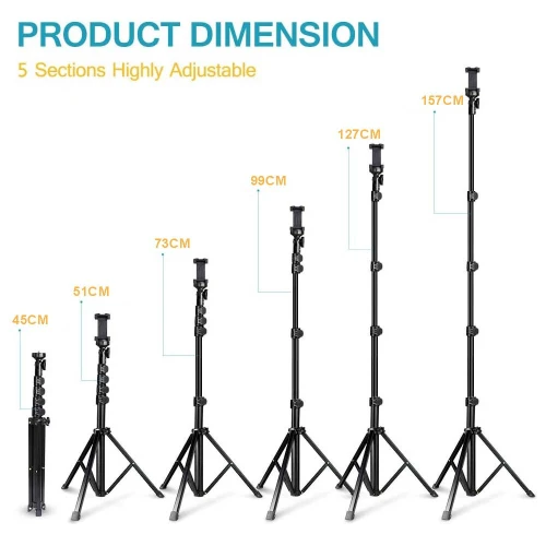 Trépied et selfie Portable YS-818 extensible 157cm pour Téléphone Smartphone Caméra