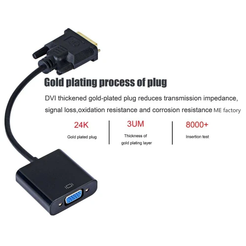 Convertisseur Adaptateur DVI-D mâle (24 + 1) vers VGA femelle 1080P FULL HD