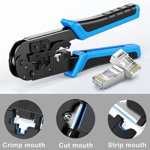Pince à sertir RJ45 RJ11 RJ12 8P / 6P/ 4P / CAT5 / CAT5e / CAT6 / CAT6A / CAT7 et Dénudeur de fil