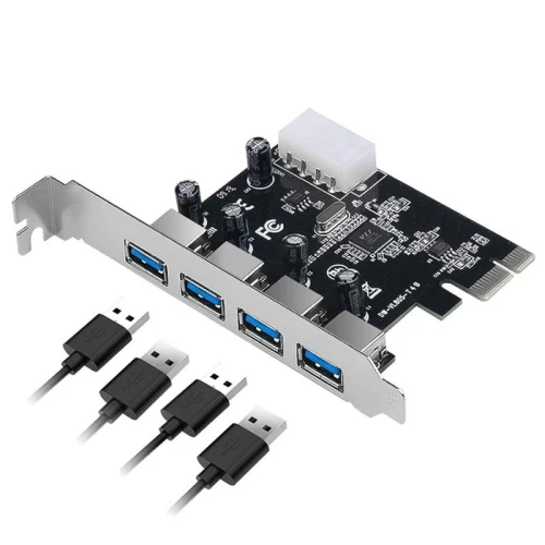 Carte d'extension Adaptateur PCI express PCI-E 4 Ports USB 3.0 1X