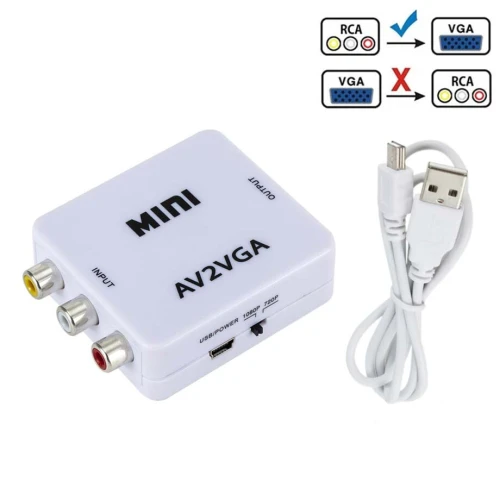 Adaptateur Convertisseur RCA Composite CVBS AV To vers VGA HD AV2VGA 1080P