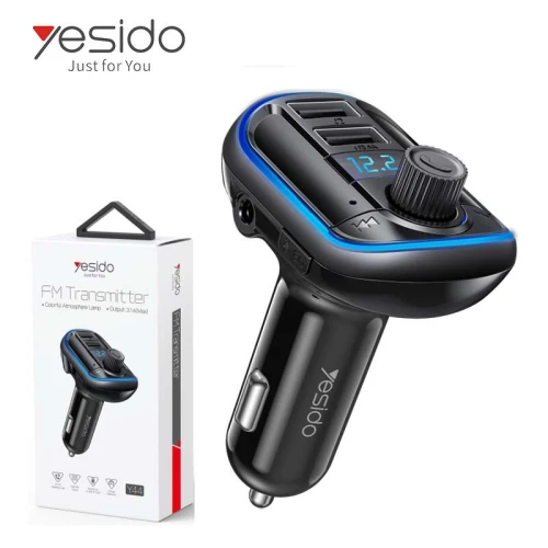 YESIDO Y44 Transmetteur Emetteur FM Bluetooth + chargeur Auto 3.1A Double USB