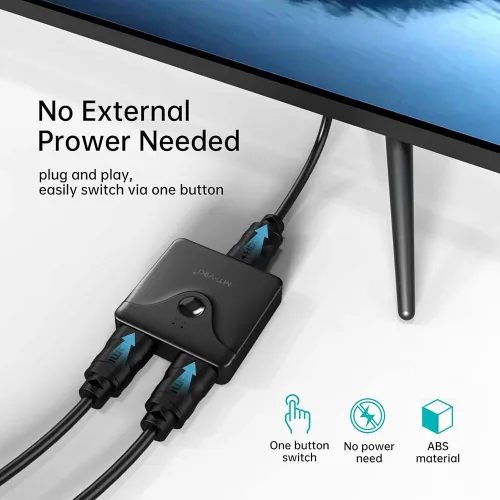 Switch HDMI Répartiteur bi-direction vers Double moniteur 4K 60hz 2 Sortie MT-HD121