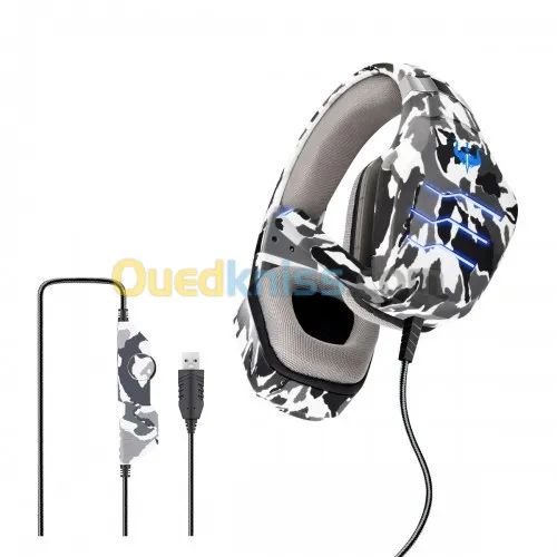 Casque Gaming USB 7.1 Ovleng Q9 E-sports avec Microphone pour PC, Laptop, PS4