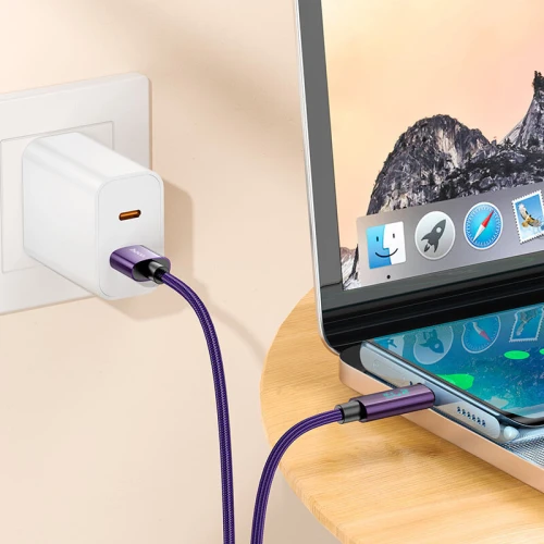 Cable USB-A Vers USB-C Type-c de Données et Charge 5A 66W avec affichage Puissance HOCO U125 1.2m