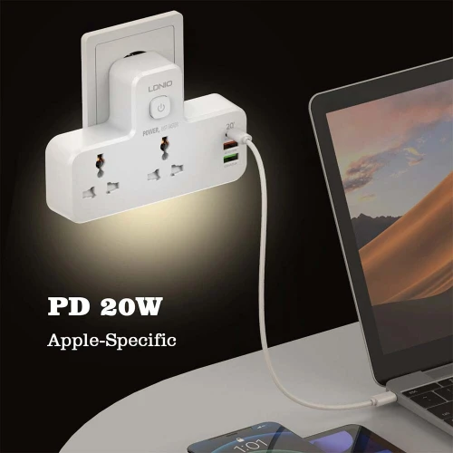 Multiprise universelle SIYOTEAM SC2311 2 Prise AC + 2 USB QC3.0 + 1 USB-C PD - 2500W