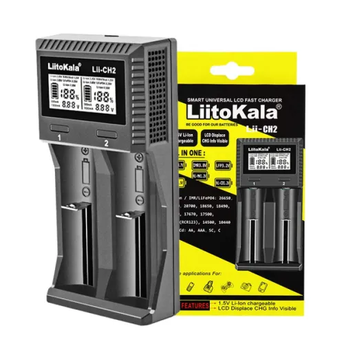 LiitoKala Lii-CH2 Chargeur Intelligent 2A Li ion Ni MH AA AAA 18650 21700 26650