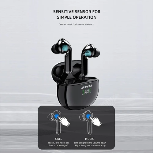 Ecouteur Earbuds sans-fil bluetooth 5.0 Awei T15P Waterproof IPX4