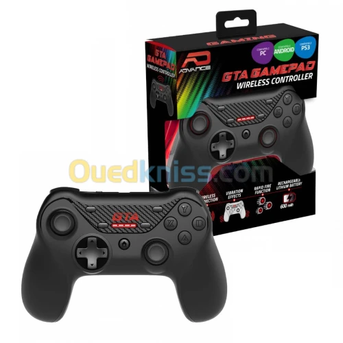 Manette Gamepad sans-fil 2.4Ghz rechargeable advance GTA GTA-RFXGP Pour PC PS3 ANDROID