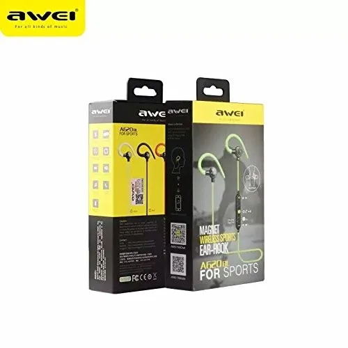 Ecouteur Sans-fil Bluetooth 4.1 AWEI A620BL aimant Crochet oreille pour Sport avec microphone Blanc
