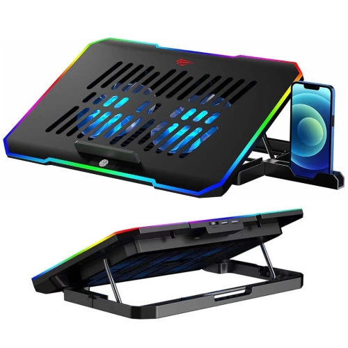 HAVIT F2069 Refroidisseur ordinateur portable jusqu'à 17 pouces RGB avec 2 ventilateurs