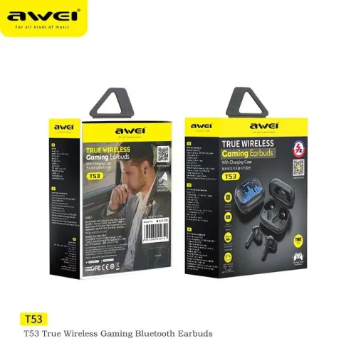Ecouteur Earbuds Gaming sans-fil TWS Bluetooth 5.3 Awei T53