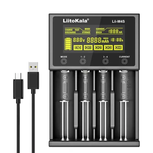 LiitoKala Lii-M4S Chargeur universel intelligent Li-ion/NiMH avec écran LCD