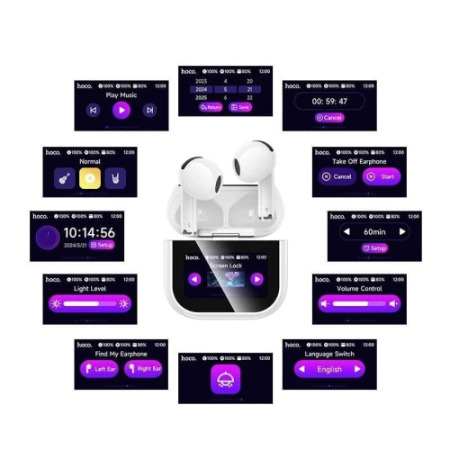 HOCO EW82 Écouteurs Earbuds sans-fil Bluetooth 5.4 avec écran tactile LED