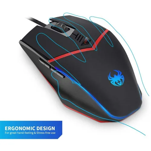 Souris Gaming Filaire USB Zelotes C-13 3200DPI RGB avec poids amovibles