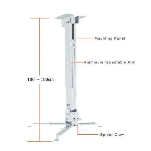 Support Plafond et murale DATASHOW Projecteur universel ajustable 70-120cm/100-180cm en aluminium