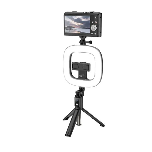 Trepied et Perche à Selfie HOCO LV03 Plus avec support de téléphone LED et télécommande bluetooth