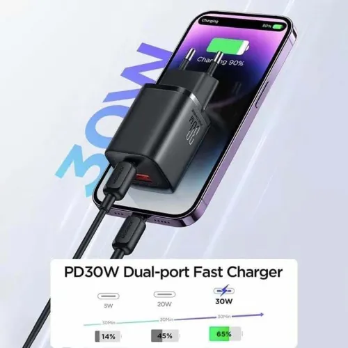 Chargeur Joyroom JR-TCF08EU 30W PD/QC/AFC/FCP 2 ports USB-C PD USB-A