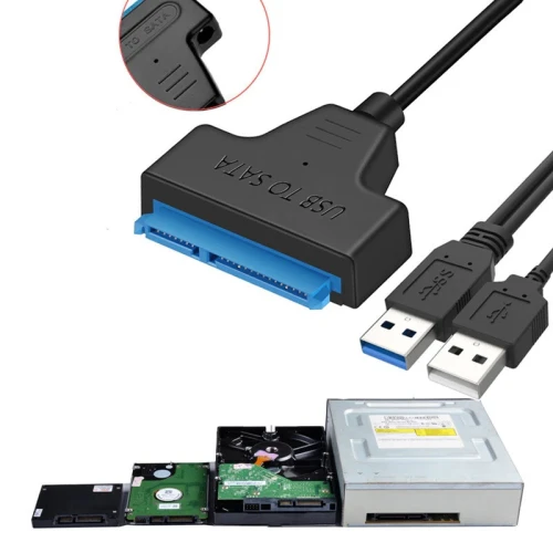 Adaptateur Convertisseur SATA III 2.5 pouces vers USB 3.0 et Alimentation USB 2.0