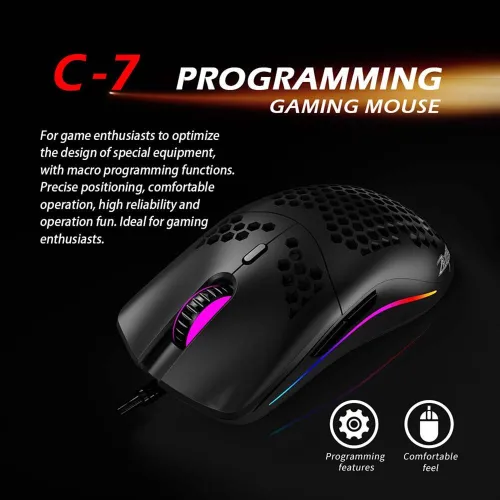 Souris Gaming Filaire USB Zelotes C-7 16000DPI RGB