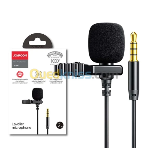 Microphone Cravate Lavalier Filaire Joyroom JR-LM1 2m