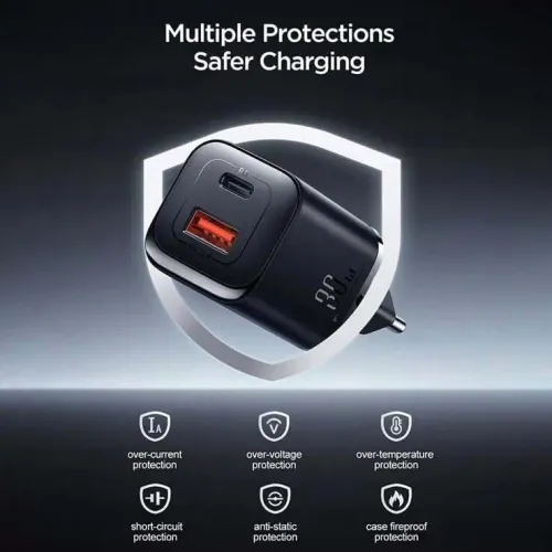 Chargeur Joyroom JR-TCF08EU 30W PD/QC/AFC/FCP 2 ports USB-C PD USB-A