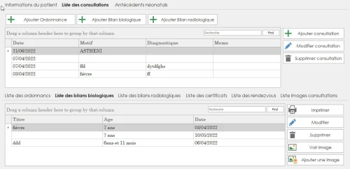 Gestion de cabinet médicale pédiatrie